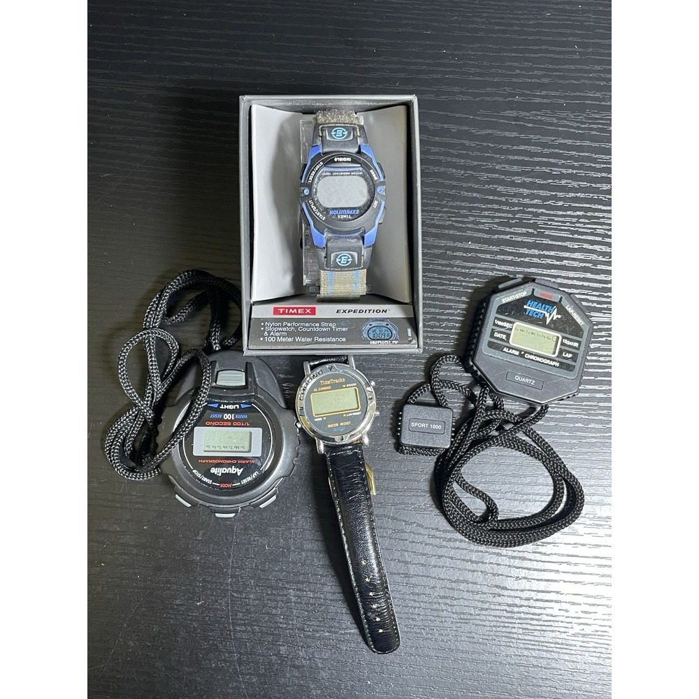 Vintage Digital Watch Stopwatch Lot Timex Expedition Health Tech Not Running